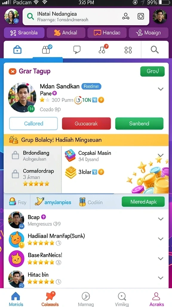 luckyrp - Fitur leaderboard untuk bersaing dengan teman dan pemain lain.